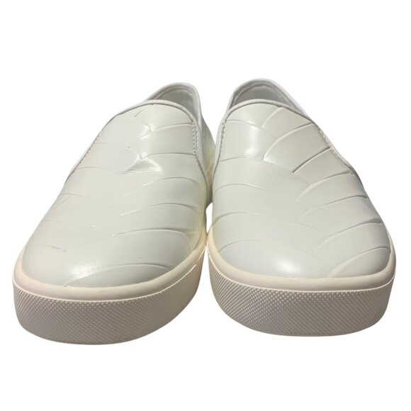 VINCE. Solid White Leather Basket Weave Blair Slip-On Women's Sneakers Size 6.5M - Picture 5 of 9